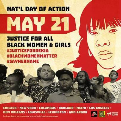 #Sayhername national day of action graphic